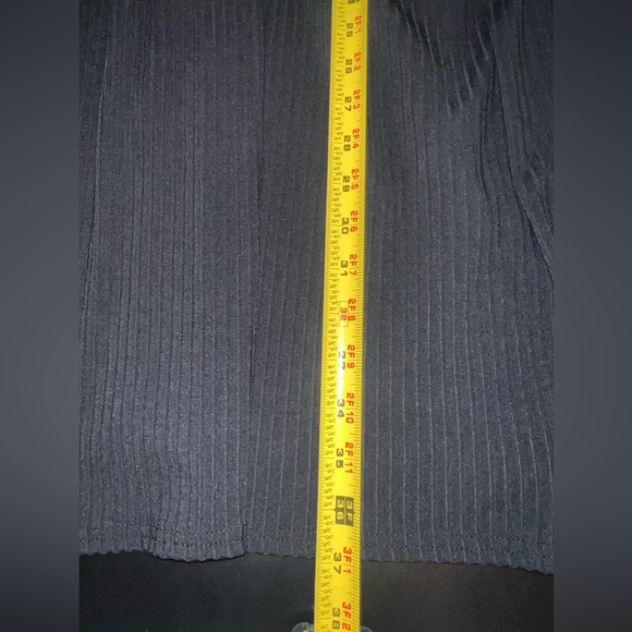 Boohoo Black Ribbed Long Sleeve VNeck Dress Size 16 EUC - Picture 7 of 7